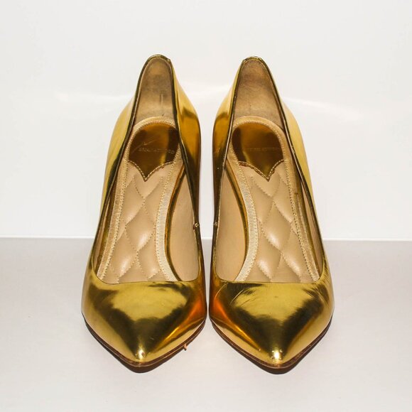 Brian Atwood Gold Pointed Heels - Picture 3 of 5